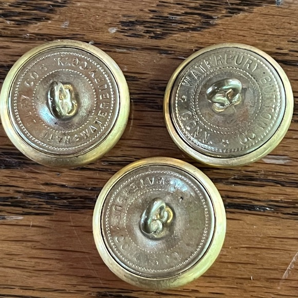 Vintage Maine State Seal Button uniform Waterbury Button Co Conn. brass - Picture 3 of 10